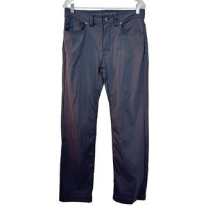 Prana 5 Pocket Slim Fit Pants Mens 32 Gray Mid Rise Straight Wrinkle Resistant
